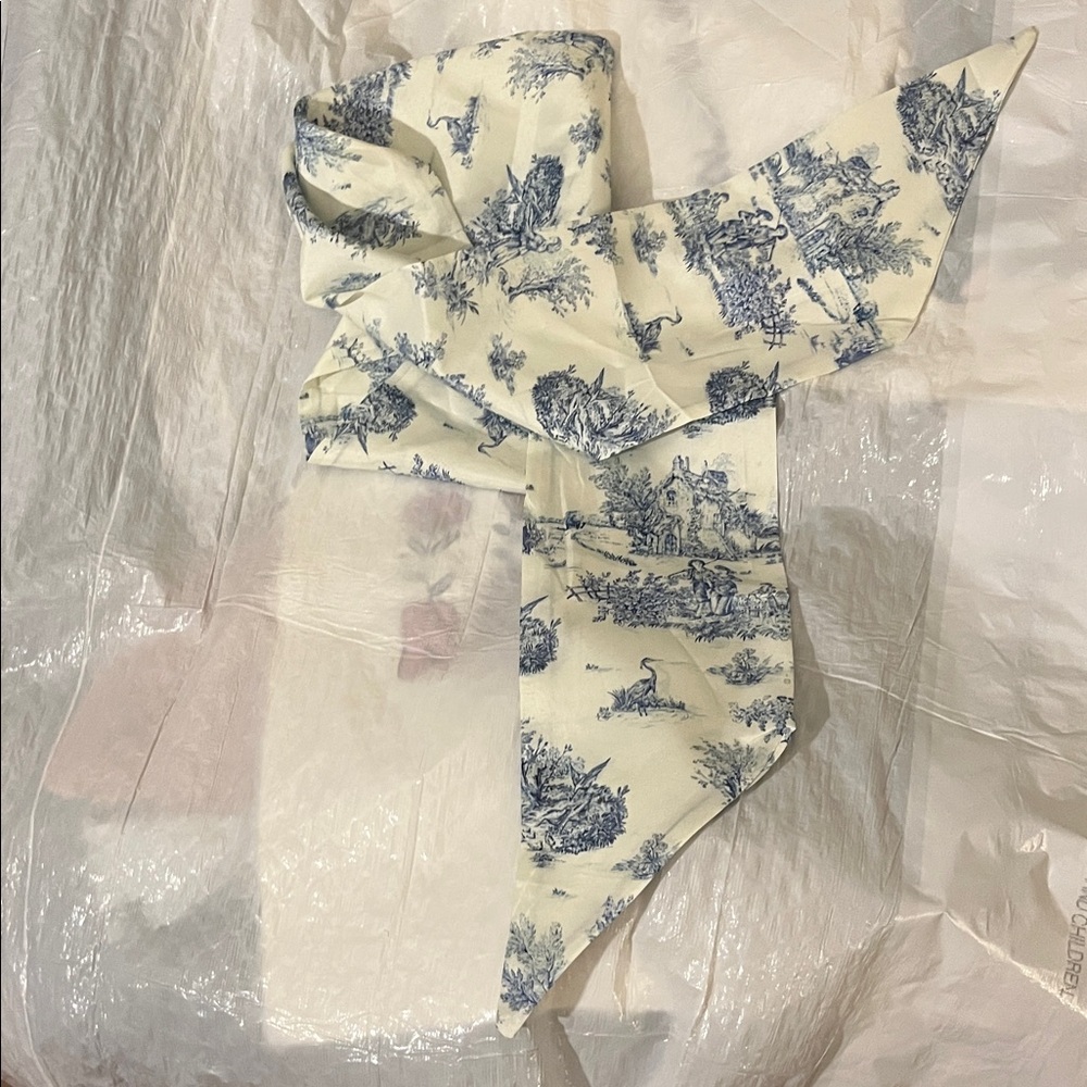 Blue Toile Scarf Ribbon - Picture 7 of 7